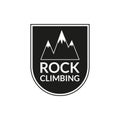 Rock Climbing emblem. Mountain badge. Camping and hiking logo. Vector illustration Royalty Free Stock Photo